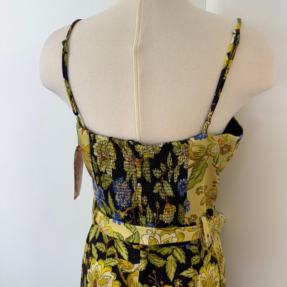 Farm Rio Square-Neck Floral Jumpsuit Wide Leg Smocked Back L NWT - Picture 9 of 16